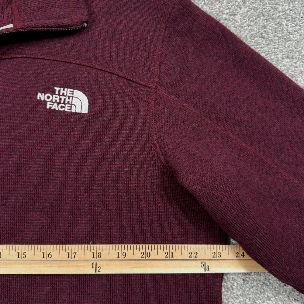 The North Face Leo Sweater Mens L Burgundy 1/4 Zip Fleece Pullover NF0A2SUX